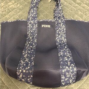 PINK Victoria's Secret Navy Floral Tote Bag